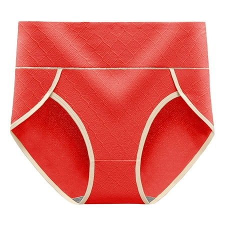 Ugoldhm Cotton Seamless Underwear Women High Waisted Comfortable Plus Size Lingerie Trendy Panty