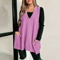 thumbnail image 2 of RMGVDSD Women's Sweater Vest V Neck Pullover Knitwear Tank Top Trendy Sleeveless Sweater Solid Color Loose Fit Basic Pullover Top /Hot Pink, 2 of 5
