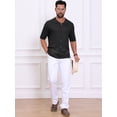 thumbnail image 5 of DARING DIVA Men's Striped Summer Short Sleeve Knitted See Through Shirts 2XL Black, 5 of 7
