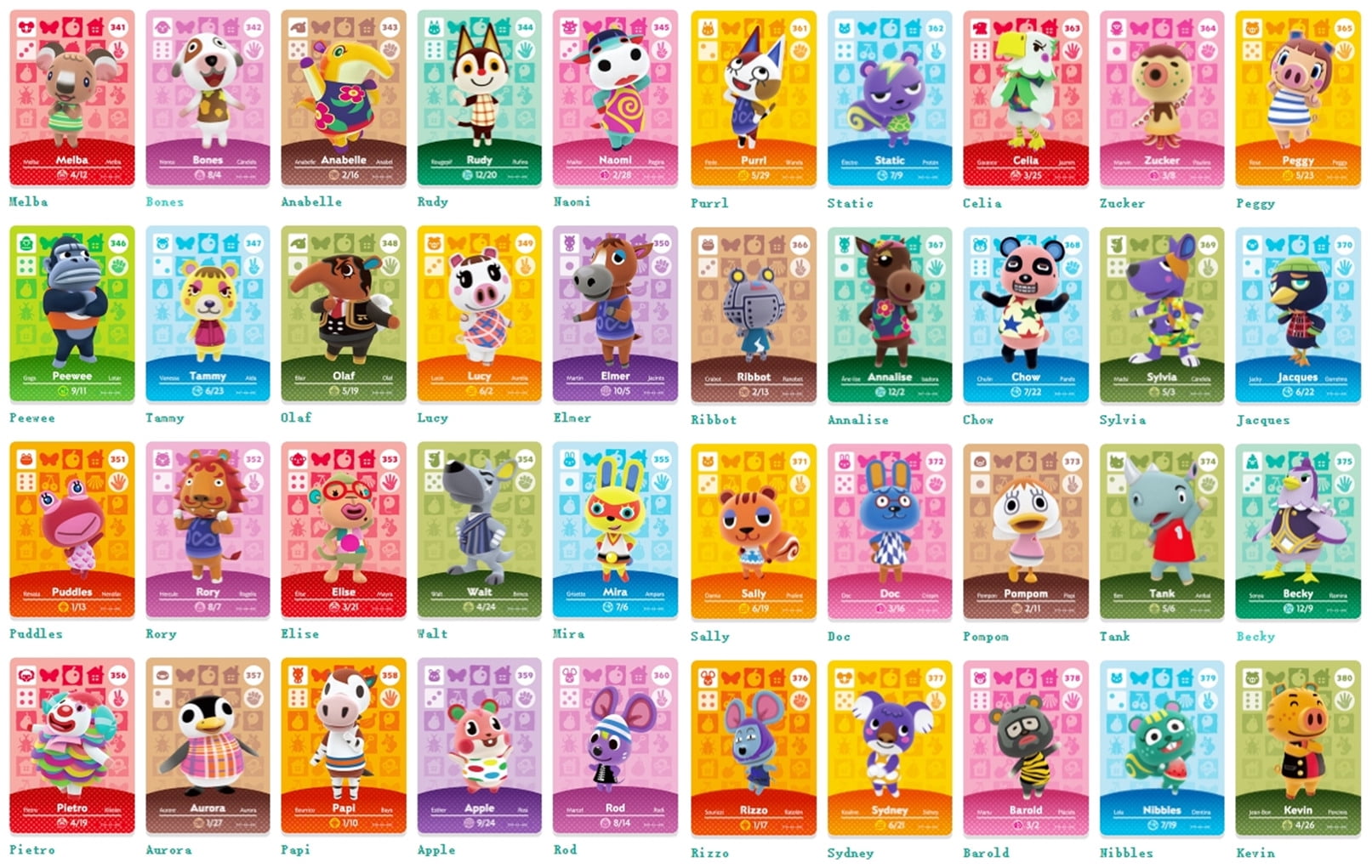 106-Pcs Animal Crossing Amiibo Cards Series-1 incl Sanrio series for  Nintendo Switch Games ACNH New Horizons.(Mini Cards) - Walmart.com
