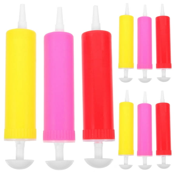 PAMINGONO 10Pcs Wear Resistant Handheld Balloon Inflator Manual Pump for Parties and Carnivals
