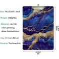 thumbnail image 2 of FMSHPON Dark Blue MarbleGold Line Clipboard Hardboard Wood Nursing Clip Board and Pull for Standard A4 Letter 13x9 inches, 2 of 5