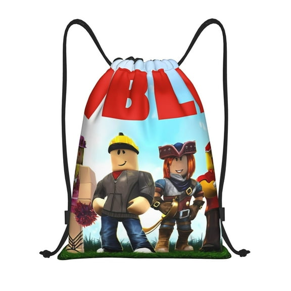 Gokiu Roblox for Drawstring Backpacks Sports Gym Bag for Women Men Draw String Back Bag for Sports, Gym, Travel, Beach, Swimming