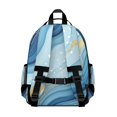 thumbnail image 3 of Blue and Gold Marble Pattern Cute School Backpack Bag for School with Padded Back and Adjustable Shoulder Straps 15.25"x11.5"x5.25", 3 of 5