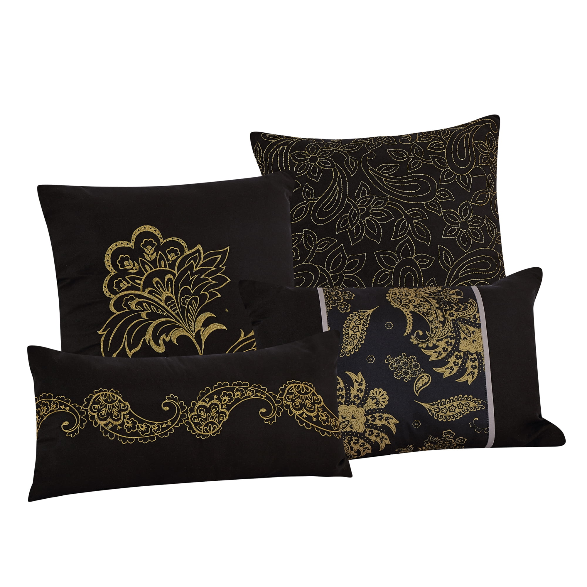 EvJk 7-Piece Luxury Comforter Set, Sophisticated Print and Stitch, Queen