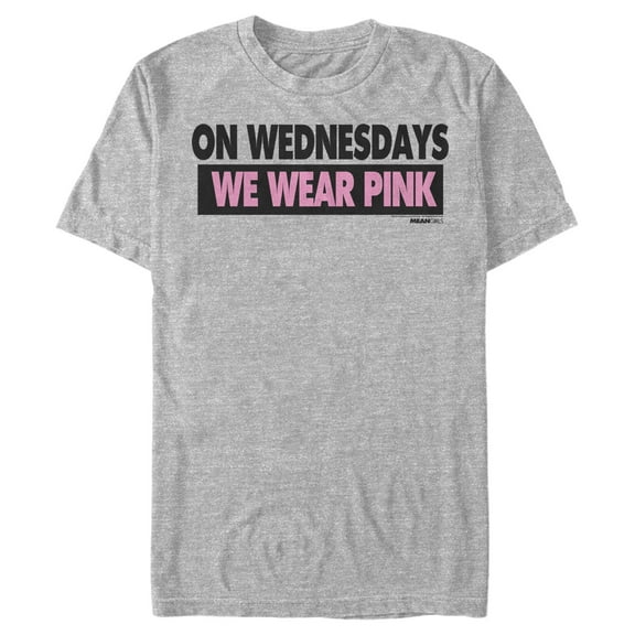 Men's Mean Girls On Wednesdays We Wear Pink Graphic Tee Athletic Heather 3X Large