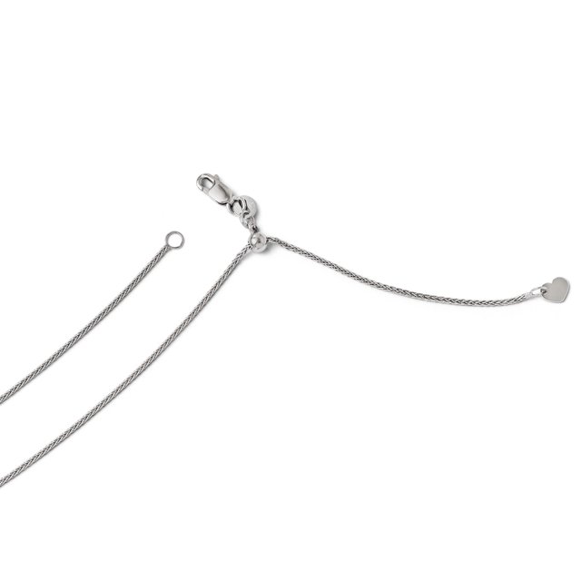 Leslie's 14K White Gold 1 mm Adjustable Wheat Chain (Weight: 3.29 Grams, Length: 22 Inches)
