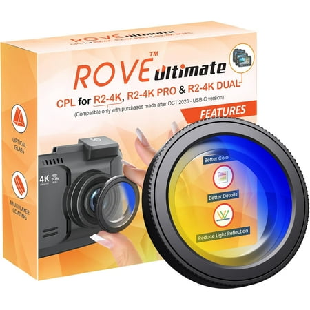 Ultimate CPL Filter, Anti-Glare Circular Polarizer Lens for R2-4K, R2-4K PRO, and R2-4K Dual Dash Cam Models