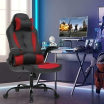 Dkelincs PC Gaming Chair Ergonomic Office Chair with Lumbar Support Flip Up Arms Headrest Adjustable Computer Desk Chair for Adults, Red