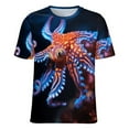 thumbnail image 5 of Octopus in The Mysterious Ocean Women's Short Sleeve T-Shirt Crew Neck Casual Summer Trendy Loose Fit Tops, 5 of 6