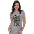 thumbnail image 3 of No Regrets Skull Snake Rose Tattoo Womens Slim Fit Graphic Tee Brisco Brands S, 3 of 5
