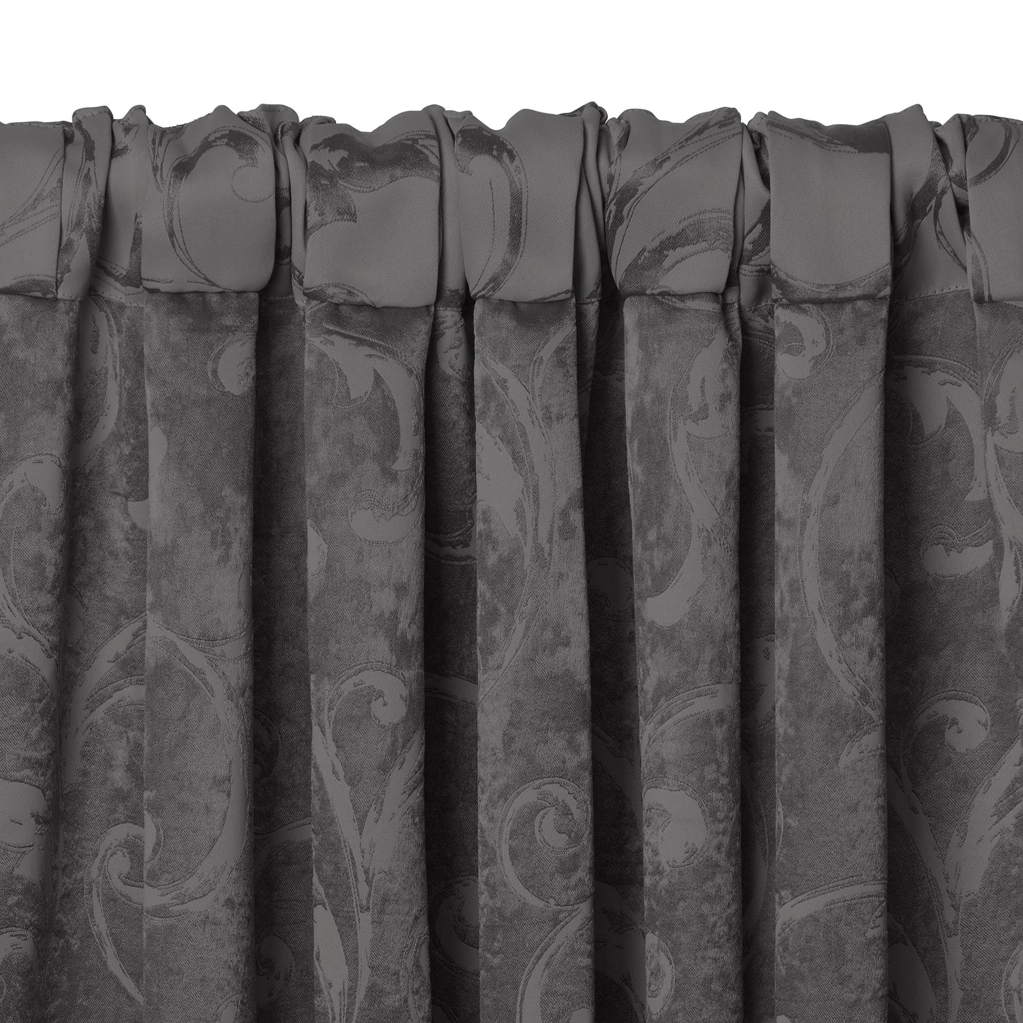 Elrene Home Fashions Mia Beaded Scallop Valance, Gray, 52" x 19"