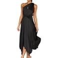 thumbnail image 2 of Vestido Largo De Verano Para Mujer Vestidos de fiesta de cóctel Vestido de satén de un hombro con cinturón Traje de diario de corte holgado Cgtredaw Para estrenar, 2 of 5