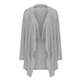 thumbnail image 5 of ATOYSOY Open Front Coat Trendy Loose Jackets for Women Winter Fall Sweaters Lightweight Long Sleeve Sweatshirts Ribbed Workout Casual Knitted Cardigans Gray S, 5 of 8