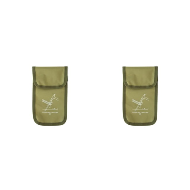 Wosthever Bolsa de clavijas para tienda de campaña al aire libre, herramientas, bolsa de almacenamiento de clavos de estaca, resistente al aire Verde césped/S 2piezas