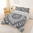 thumbnail image 2 of Homewish Halloween Skull Skeleton Queen Comforter Set,Spider Web Goth Damask Comforter Sets Queen,Gray White,Light Gray Reversible,3-Piece,1 Comforter and 2 Pillowcases, 2 of 7