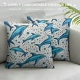 thumbnail image 3 of COMIO  Decorative Square Throw Pillow Covers Cushion Case, Dolphin Fish Soft Pillowcase Pillow Sham Protector for Bed Sofa Couch Home Decor, 3 of 5