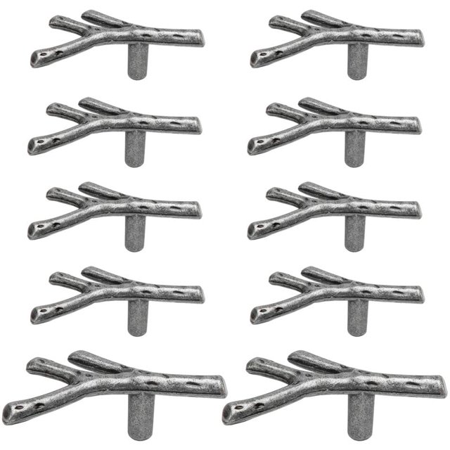 10 piezas de manijas para muebles, manijas de gabinete de metal, manijas de puerta de diseño de ramas creativas, manijas de cocina vintage Namotu LKX-0278-3