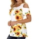 thumbnail image 4 of Camisetas de verano para mujer Túnica de manga corta con tiras y hombros descubiertos Fridja  nalpqowj5600, 4 of 9