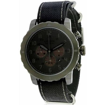 Eco-Drive Military Chronograph All-Black Nylon Men's Watch,