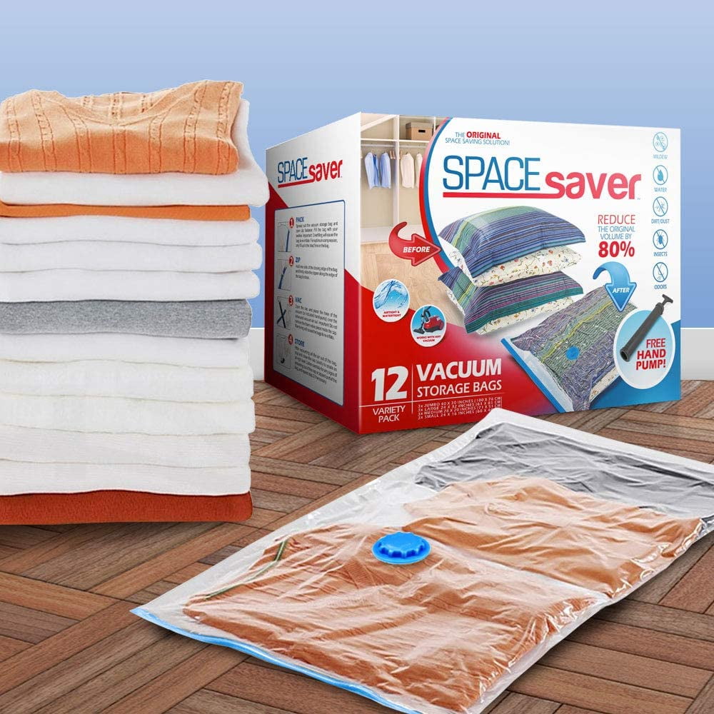 Spacesaver Premium Jumbo Vacuum Storage Bags with 80 More Compression Free Hand Pump Walmart