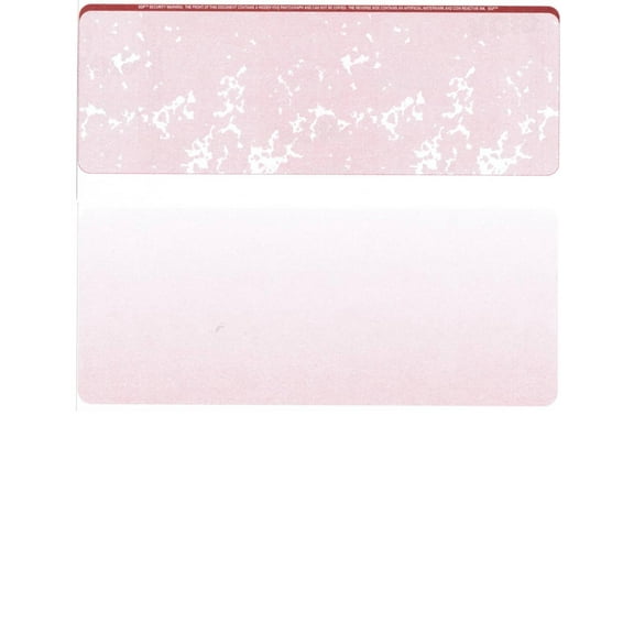 Zapco Security Check Paper, 24lb w Red Marble Pattern, 8-1/2" x 11", Microperfed w Check on Top, 8 Security Features - 250 SHEETS