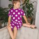 thumbnail image 4 of Balery Purlpe And White Polka Dot Conjunto de Pijama Infantil de Manga Corta con Estampado – Ropa de Dormir de Algodón Suave-Small, 4 of 6