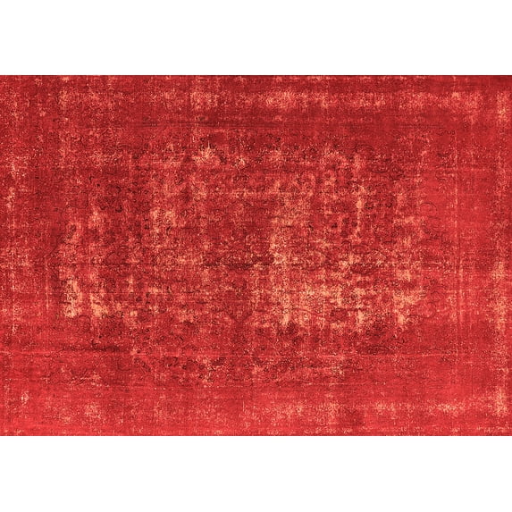 Ahgly Company Indoor Rectangle Oriental Orange Industrial Area Rugs, 8' x 10'