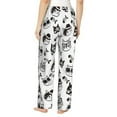 thumbnail image 3 of Pajama Pants Women, Sketch Line Cute Cat Fish Bone Sweatpants Soft Sleep Lounge Pants, Casual PJ Bottoms Pants with Pockets, 3 of 5