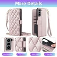 thumbnail image 4 of Furiet Argyle Wallet Case for Samsung Galaxy S21 5G 6.2 inch with Tempered Glass Screen Protector Wrist Strap Shoulder Strap, Card Slots Luxury PU Leather Stand Phone Cover for S 21 21S G5 Rose Gold, 4 of 8