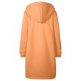 thumbnail image 6 of LYXSSBYX Hoodies for Women Zip up Front Women's Solid Color Loose Long Sleeved Hoodie Hoodie Top Long Jacket, 6 of 7