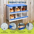 thumbnail image 3 of Qinaqin Resistente Metal Chicken Nesting Box – 6-Compartment Con Vent Holes Resting Platform Pared/Floor Rollaway Laying Nest Para Hens & Ducks Fácil Clean Rustproof Blue 96x48x71cm Without Cover-Blue, 3 of 7