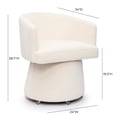 thumbnail image 3 of TOV Furniture Kristen Cream Upcycled Chenille Rolling Desk Chair, 3 of 7
