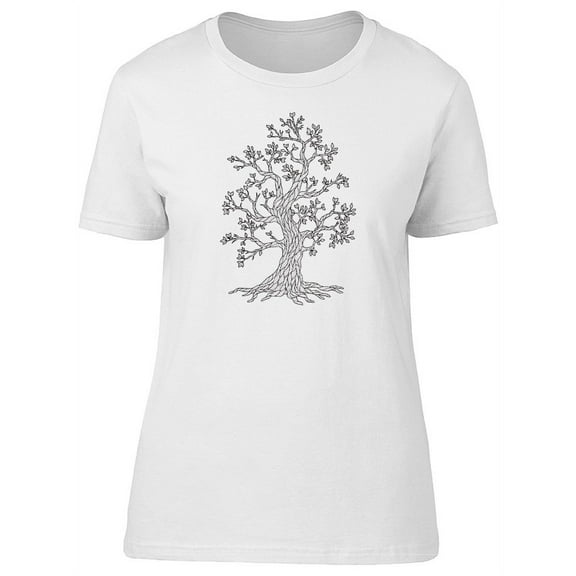 B&W Modern Art Tree T-Shirt Women -Image by Shutterstock, Female x-Large