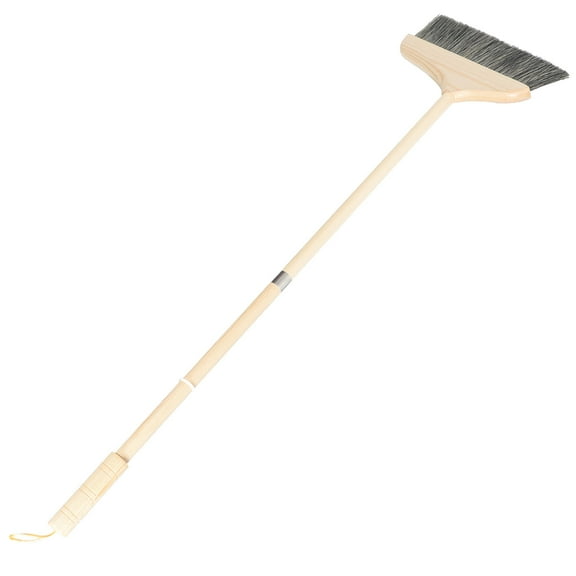 HOMEMAXS 1Pcs Telescoping Broom for Indoor and RV Cleaning with Wood and Pig Bristle