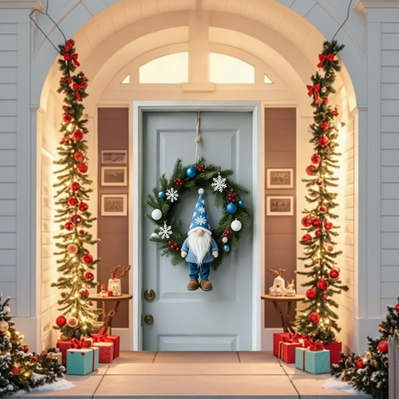 Fzsteel Christmas Door Curtain Festive Santa Claus Design Durable Nylon Fabric 70.86x35.43in Holiday Decor Door Hanging for Home Party Decoration