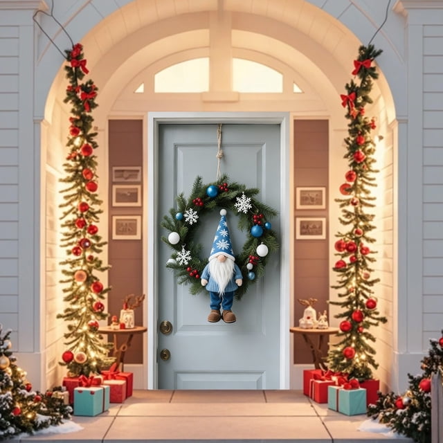 Cortina Navideña de Nailon para Puerta (180 X 90 Cm), Diseño de Papá Noel | Ideal para Puertas Delanteras, Paredes y Manteles | Decoración de Temporada Duradera y Fácil de Instalar