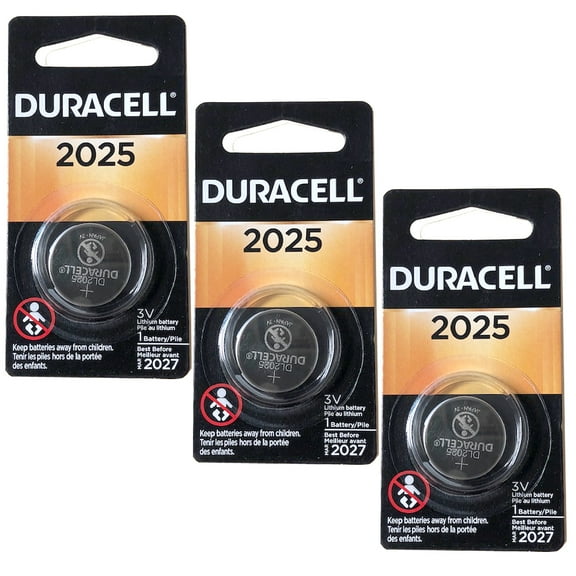 3x Duracell 3V Lithium Coin Battery 280-205, SB-T14, 5003LC, ECR2025, BR2025