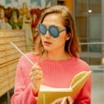 thumbnail image 3 of Lunettes de Soleil Fleuries pour Filles Mignonnes Rondes Accessoires Extérieurs pour Bébé Préscolaire Été, 3 of 4
