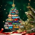 thumbnail image 2 of Fwttom Christmas Tree Decorations, Holiday Book Tree Shaped Christmas Tree Ornaments, Colorful Design Hanging Christmas Decorations for Wall, Door, Christmas Party Decorations, 2 of 8