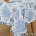 thumbnail image 4 of Summer Tablecloths Rectangle 60x84 Inch, Washable Reusable Nautical Table Cloth, Spill Proof Coastal Blue Fabric Decoration for Picnic Beach Party Outdoor, 4 of 7