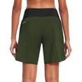 thumbnail image 2 of BALEAF Womens' 7 Inches Running Short Tummy Control Back Zipper Pocketed Active Gym Shorts with Liner Army Green Size XXL, 2 of 6