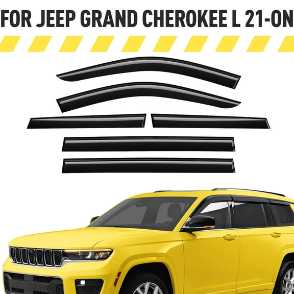 AEROGUYS Tape-On Window Deflectors Extra Durable Window Visors Rain Guards Fit for Jeep Grand Cherokee L 2021-2026, Sun Visors, Wind Vent Visors, Car Accessories - 6pcs. AG0184