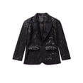 thumbnail image 5 of renvena Kids Boys Shiny Sequins Suit Jacket Wedding Pageant Formal Tuxedo Long Sleeve Costume 6-16 Black 6, 5 of 7