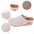 thumbnail image 7 of Mules for Women Bohemian Hollow out Slip on Wedge Sandals Closed Toe Slides Comfy Arch Support Summer Walking Shoes White Size 6, 7 of 7