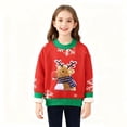 thumbnail image 3 of UACY Toddler Kids Christmas Reindeer Elk Snowman Cartoon Sweater, Long Sleeve Crewneck Knitted Pullover Tops, Xmas Clothes for Boys and Girls (Khaki, 6-12 Months), 3 of 3