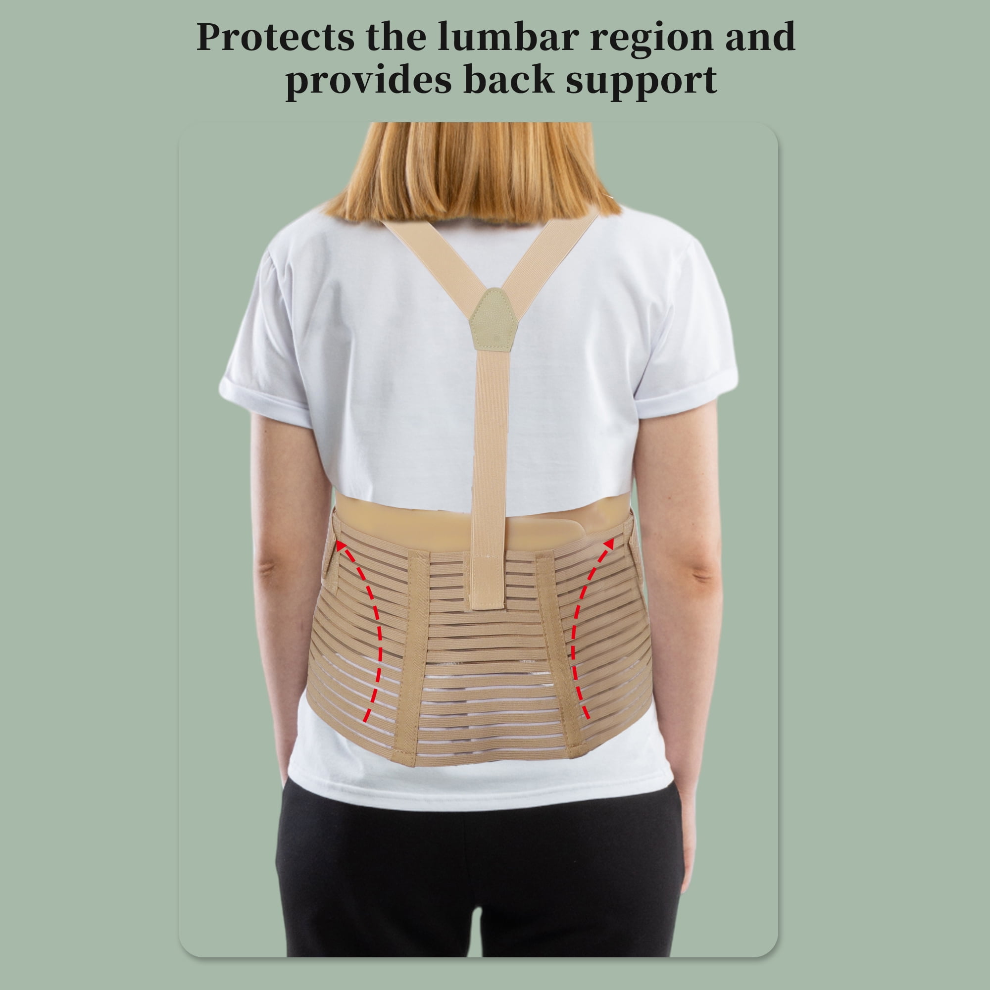 Unique Bargains Pregnancy Belly Band Shoulder Strap Support Brace XX-Large Flesh Color