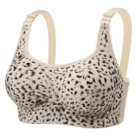 Wireless Bras Plus Size  Xunlbb Woman s Solid Color Thin Style Ventilate Back Buckle Bra Without Steel Rim(Gray 44/100)