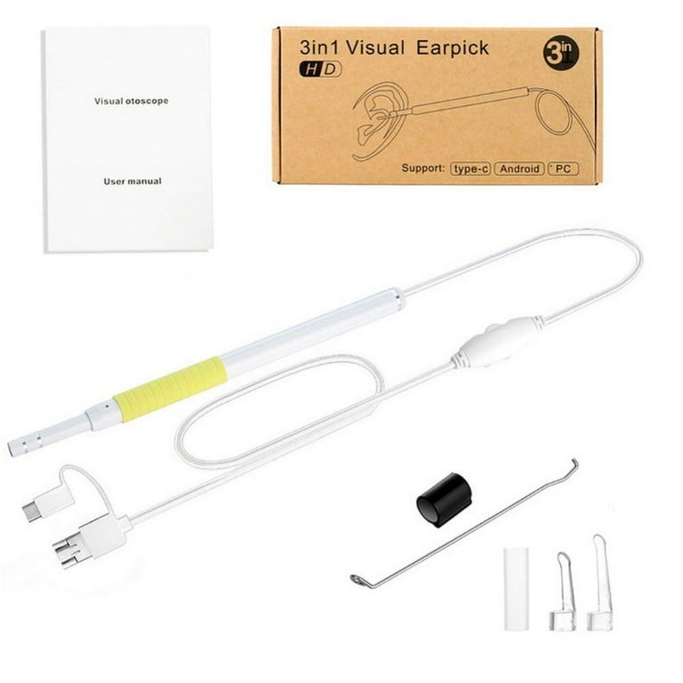 Medical In Ear Cleaning Endoscope Spoon Mini Camera Ear Wax Removal Plus  Tweezer 