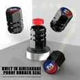 thumbnail image 3 of 4-Piece Tire Valve Stem Caps, Compatible with Haiti Flag, Black Metal, Universal for Trucks, Motorcycles, SUVs, Bikes, 3 of 5